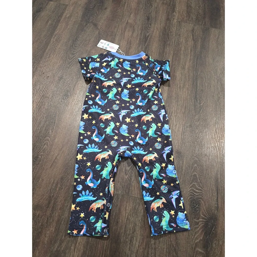Pete + Lucy Baby Romper 6-9M Dinosaur Space P+lush Fabric One Piece NWT